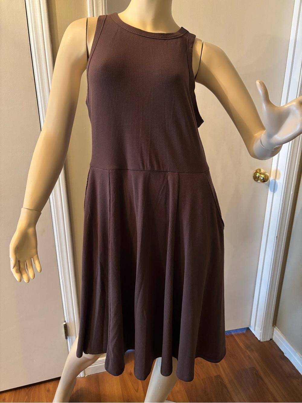 torrid Chocolate Ribbed Sleeveless Fit-and-Flare Dress